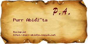 Purr Abiáta névjegykártya